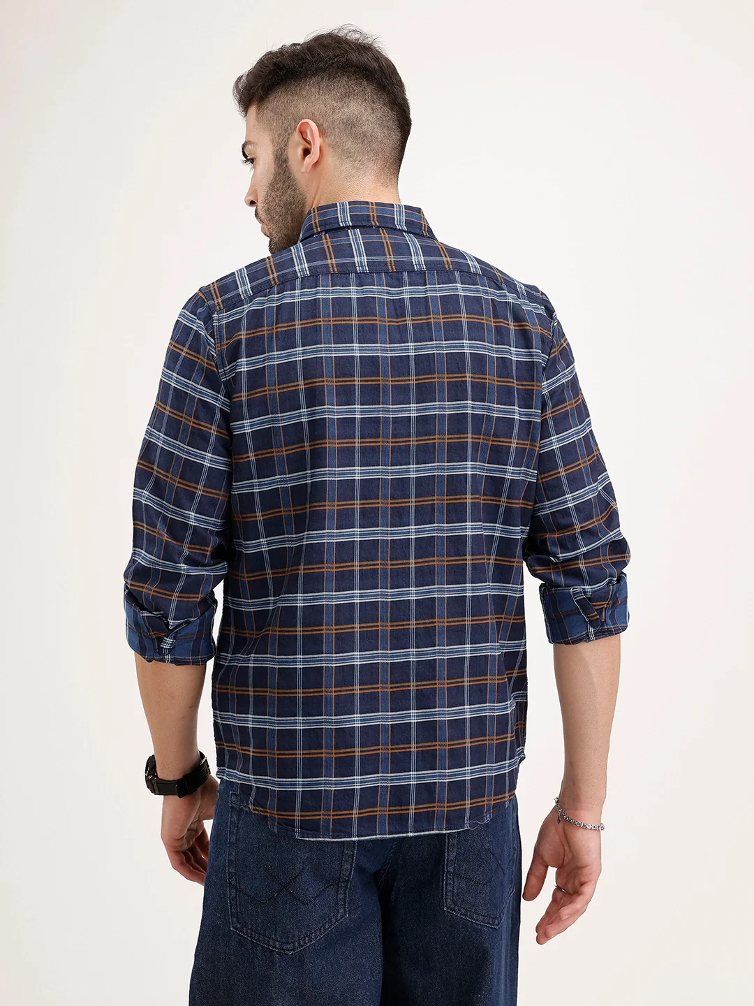 Slim Fit Checkered Shirt | Blue - Image 3