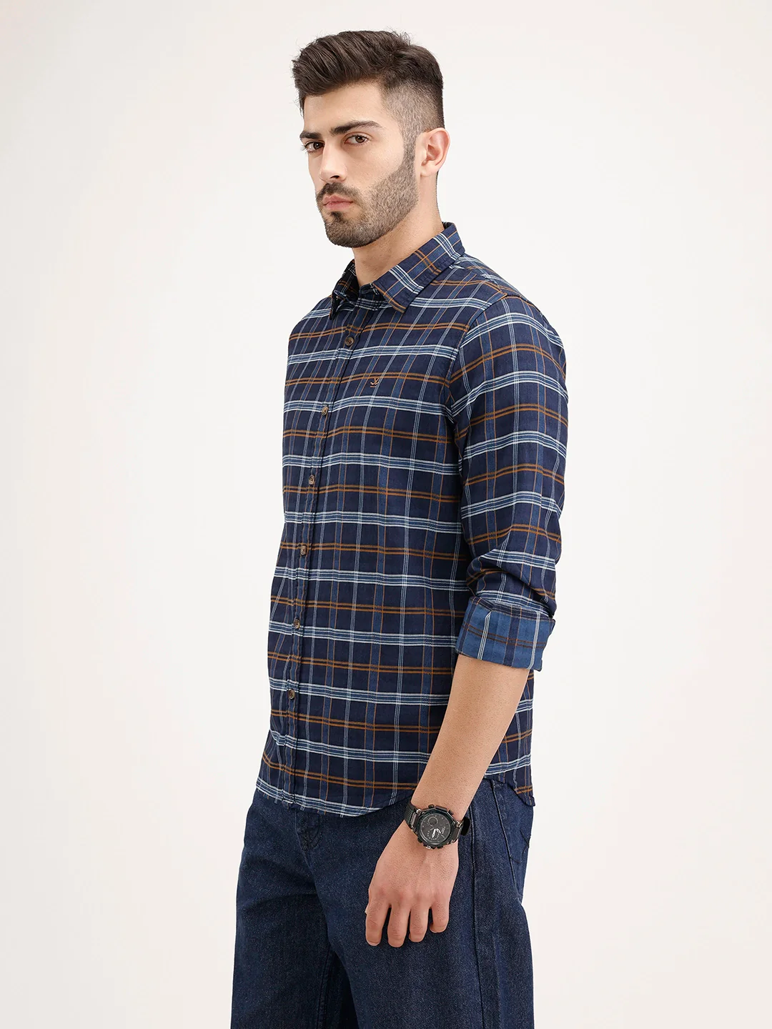 Slim Fit Checkered Shirt | Blue - Image 4