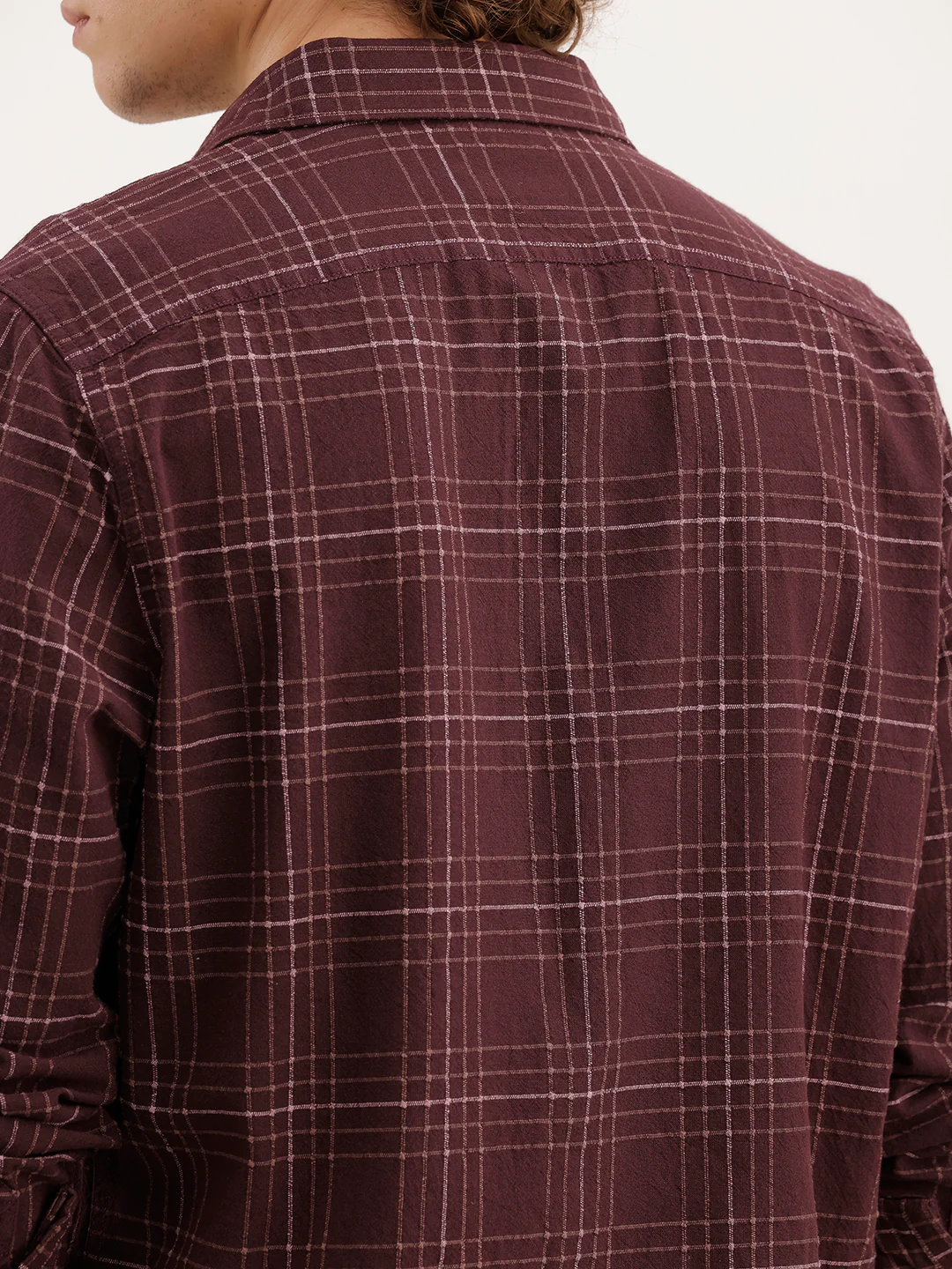 Slim Fit Checkered Shirt  | Brown - Image 5