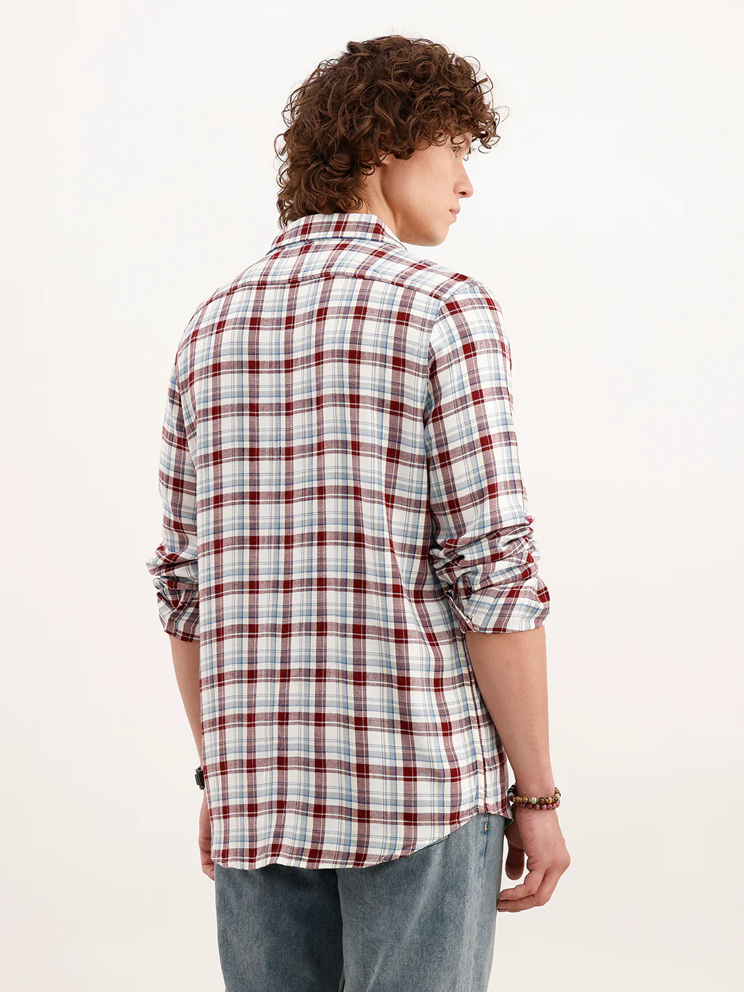 Slim Fit Checkered Shirt  | Brown - Image 3