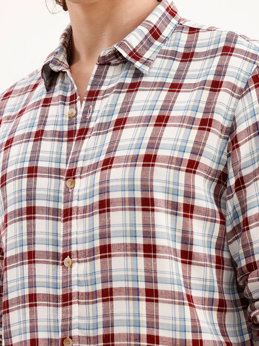 Slim Fit Checkered Shirt  | Brown - Image 5