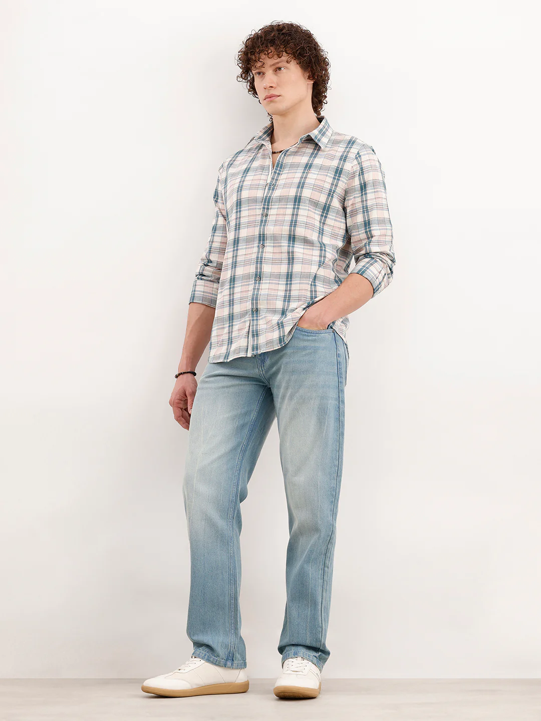 Slim Fit Checkered Shirt  | Green - Image 2
