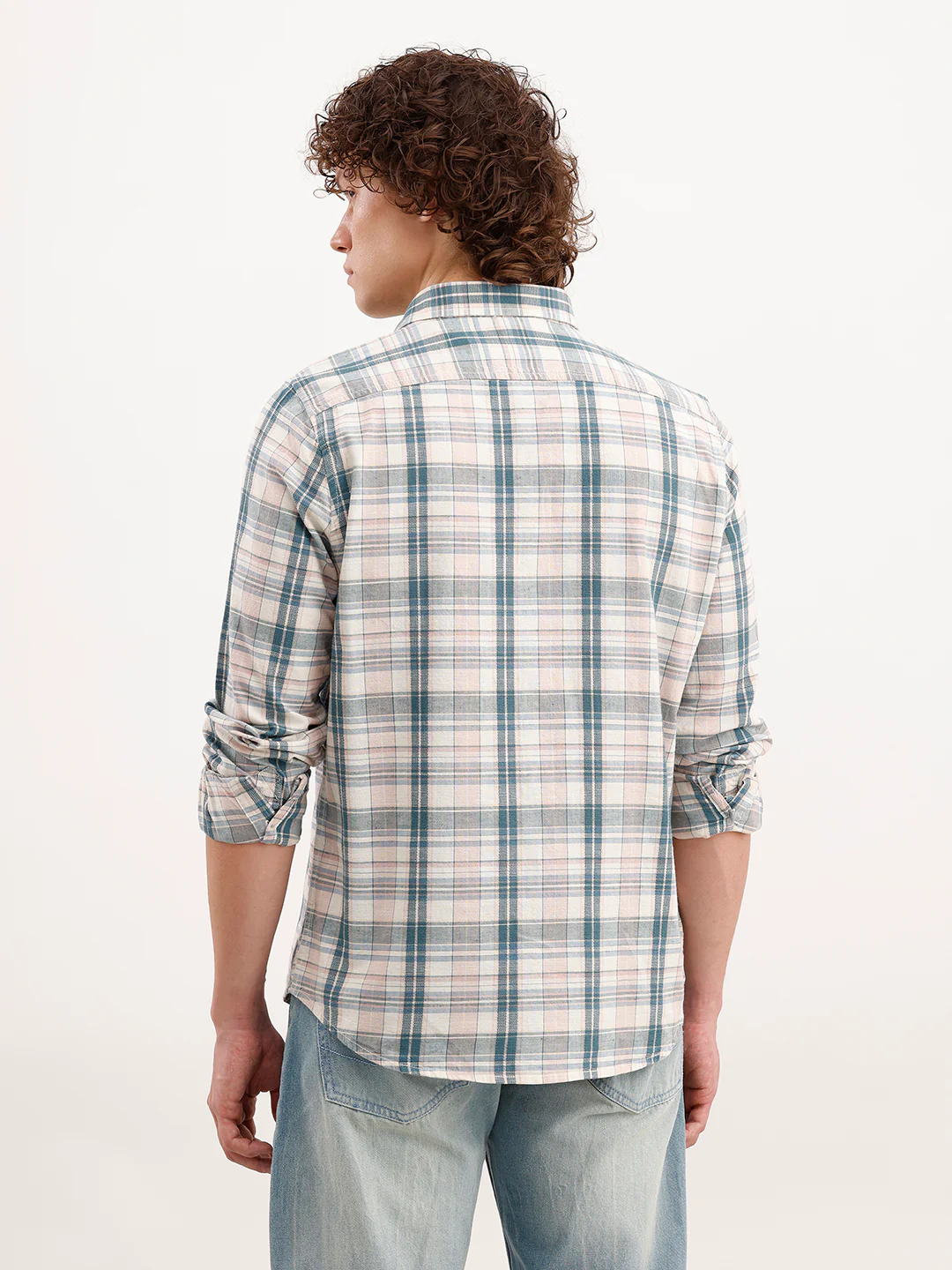 Slim Fit Checkered Shirt  | Green - Image 3