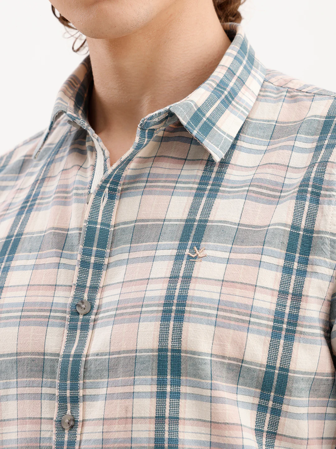 Slim Fit Checkered Shirt  | Green - Image 5