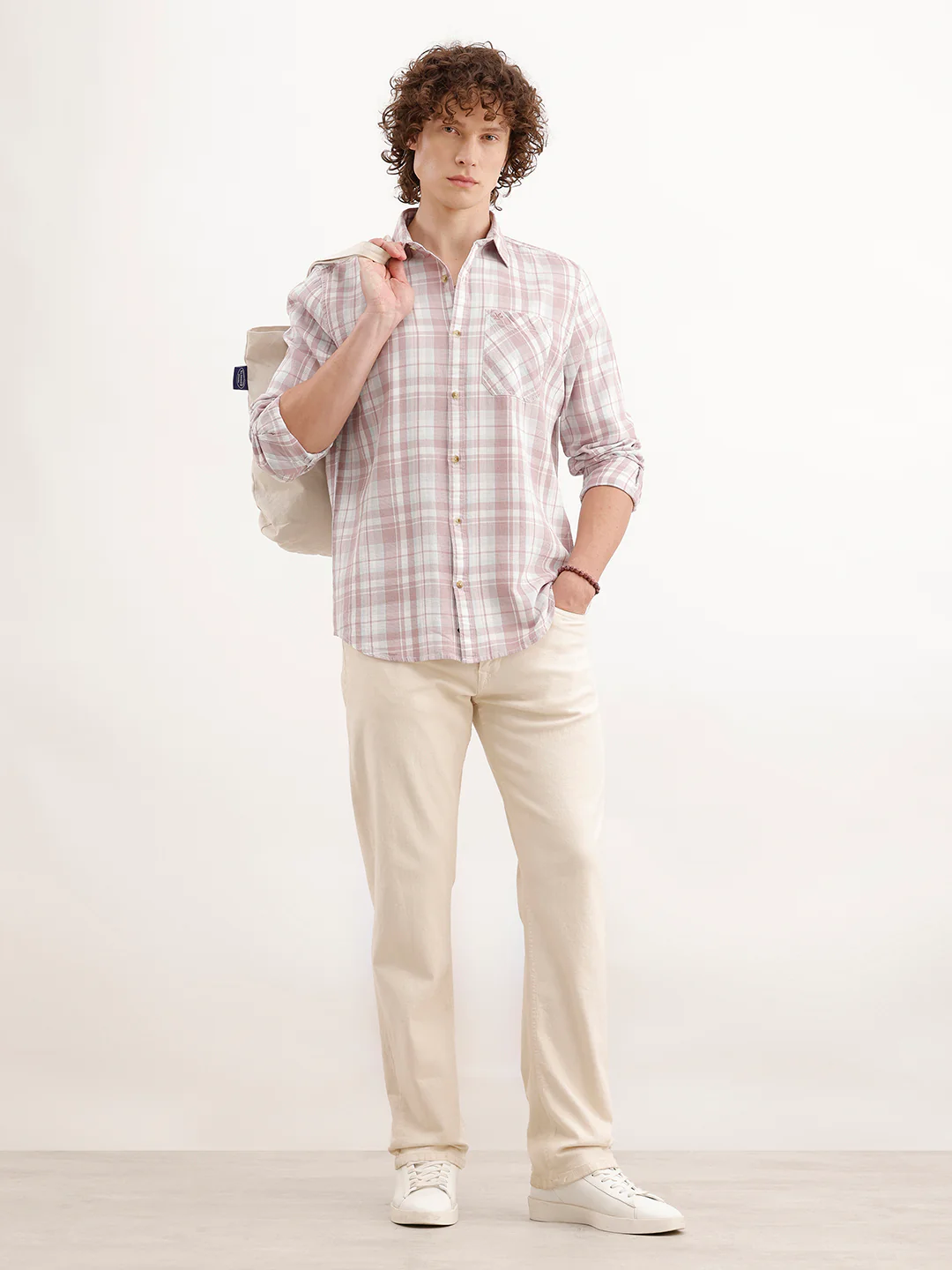 Slim Fit Checkered Shirt  | Pink - Image 2