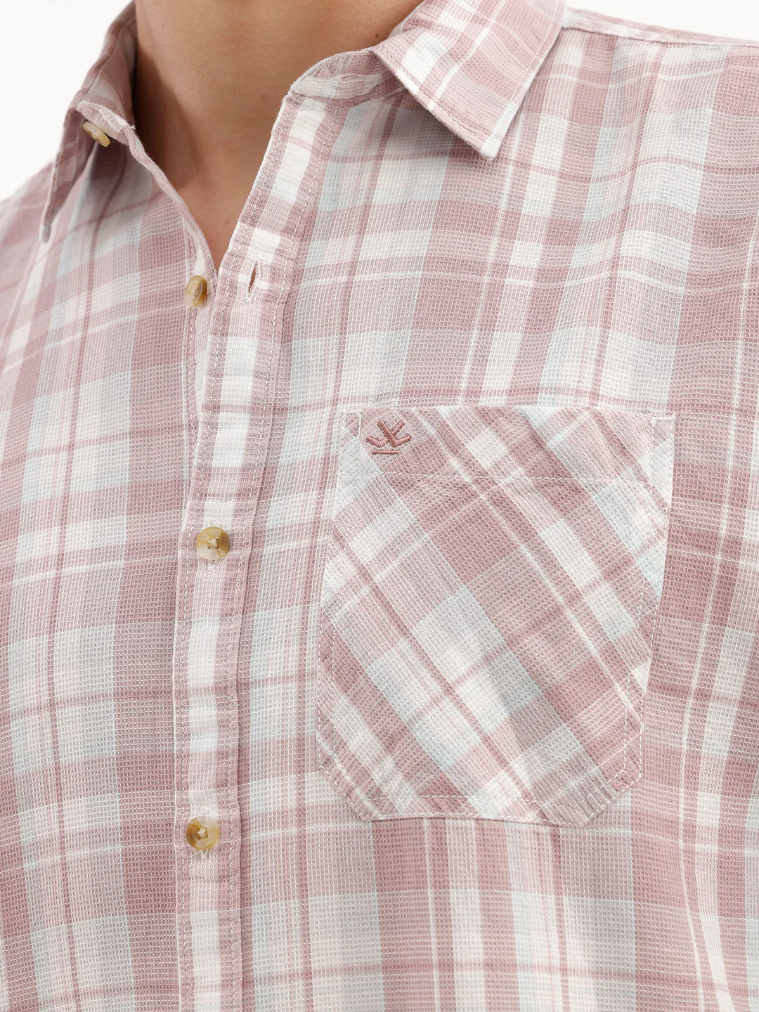 Slim Fit Checkered Shirt  | Pink - Image 5
