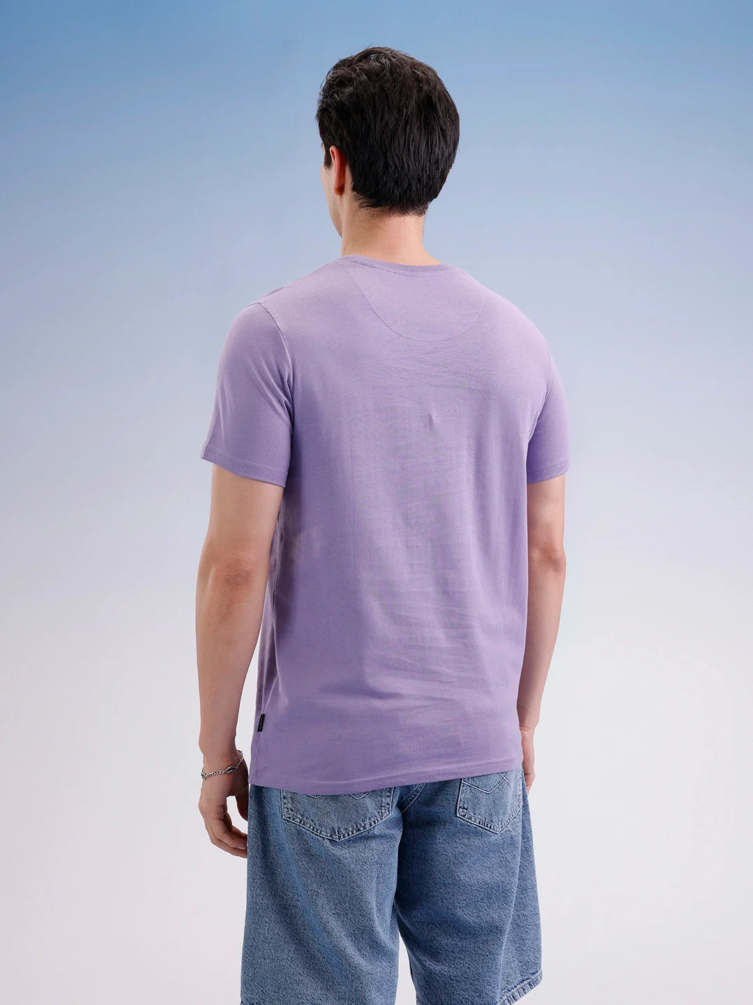 Slim Fit Classic Embroidered T-Shirt  | Purple - Image 3