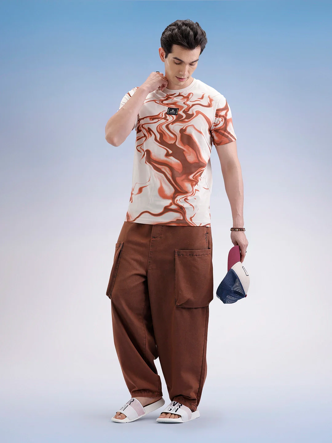 Slim Fit Classic Placement Printed T-Shirt  | Beige - Image 2