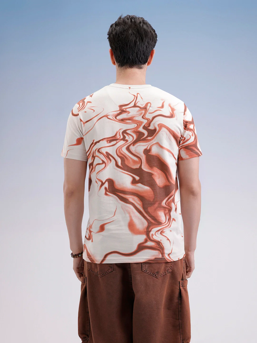 Slim Fit Classic Placement Printed T-Shirt  | Beige - Image 3