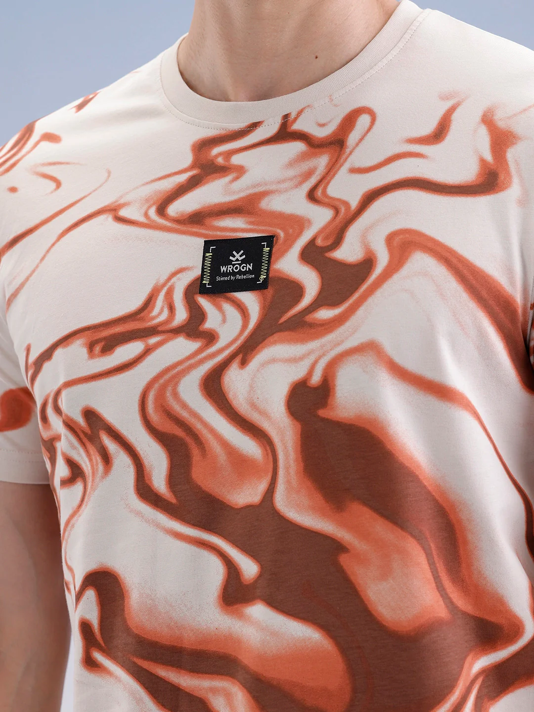 Slim Fit Classic Placement Printed T-Shirt  | Beige - Image 5