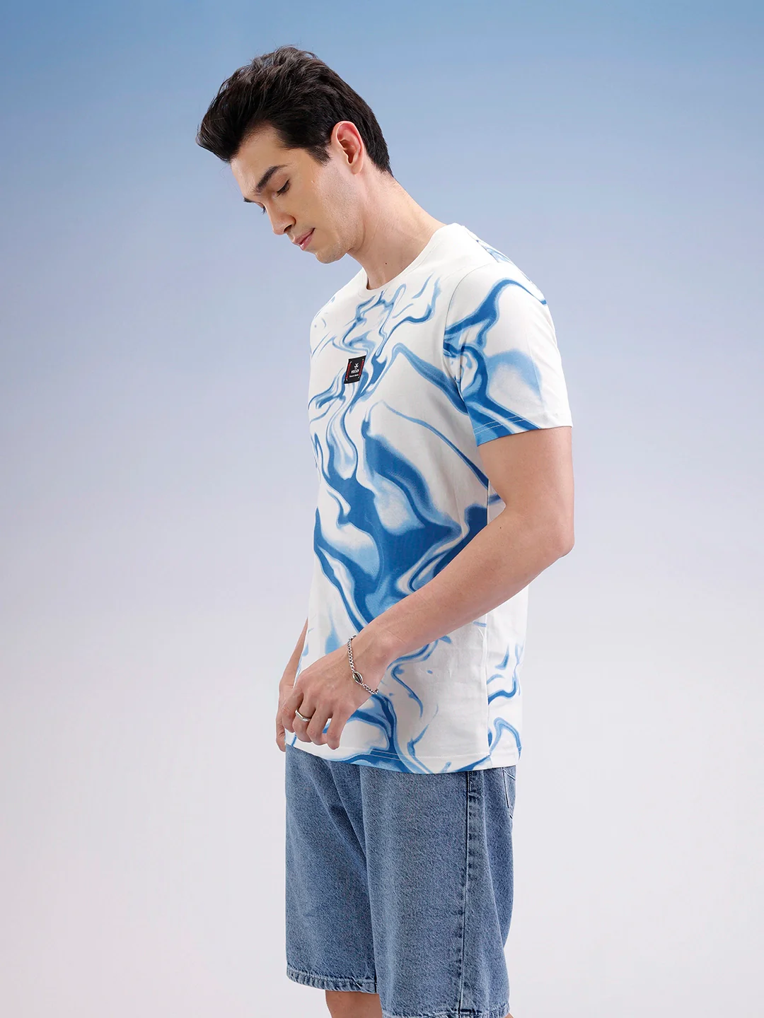 Slim Fit Classic Placement Printed T-Shirt  | Off White - Image 4