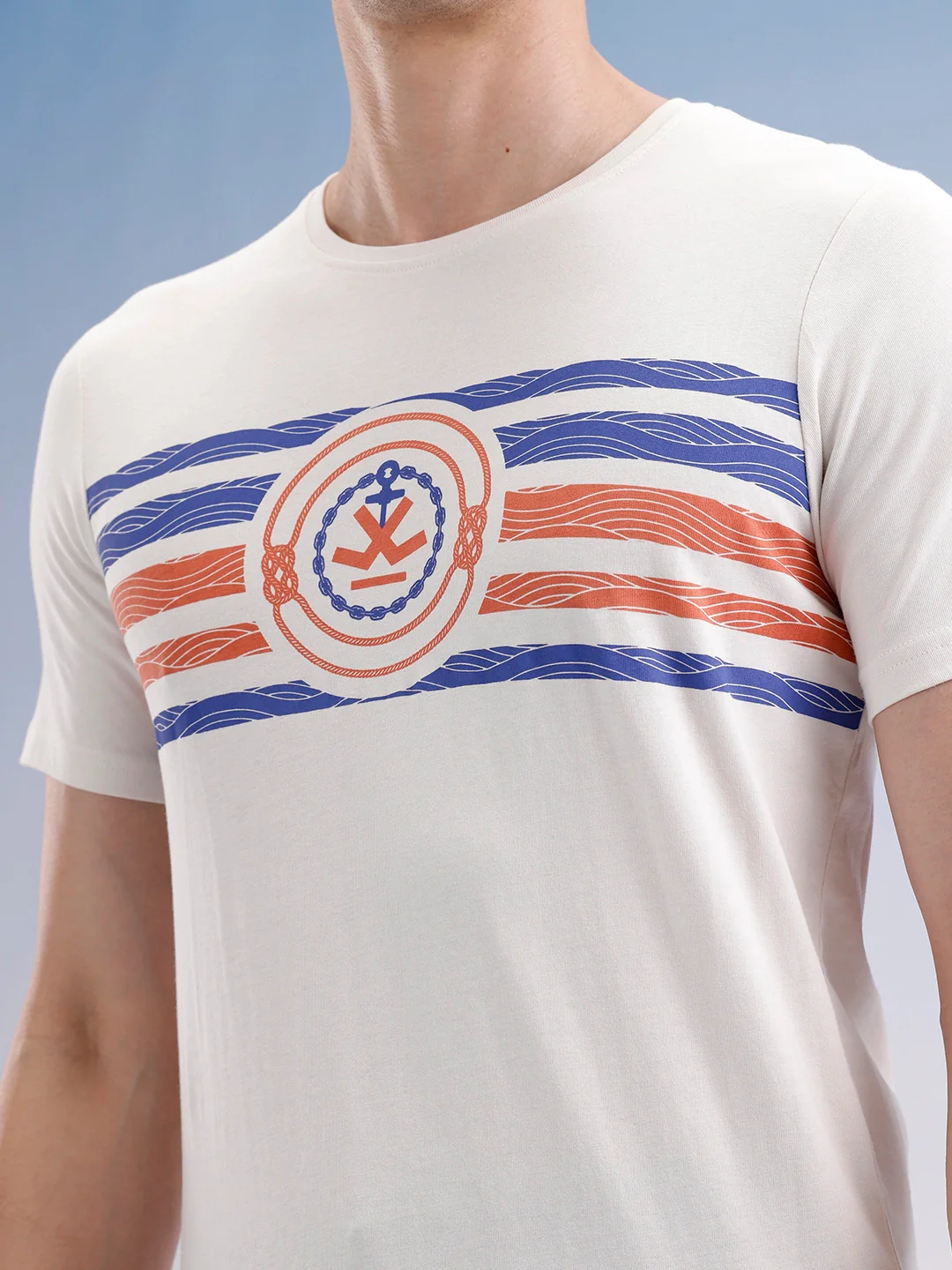 Slim Fit Classic Placement Printed T-Shirt  | Off White - Image 5