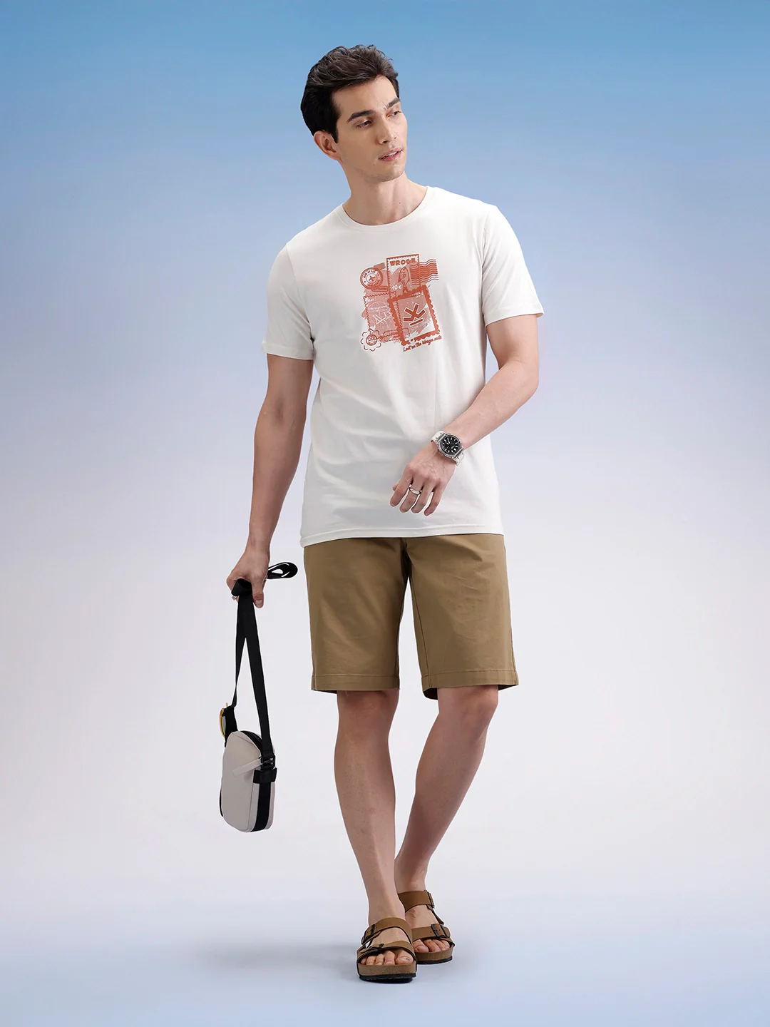 Slim Fit Classic Placement Printed T-Shirt  | Off White - Image 2