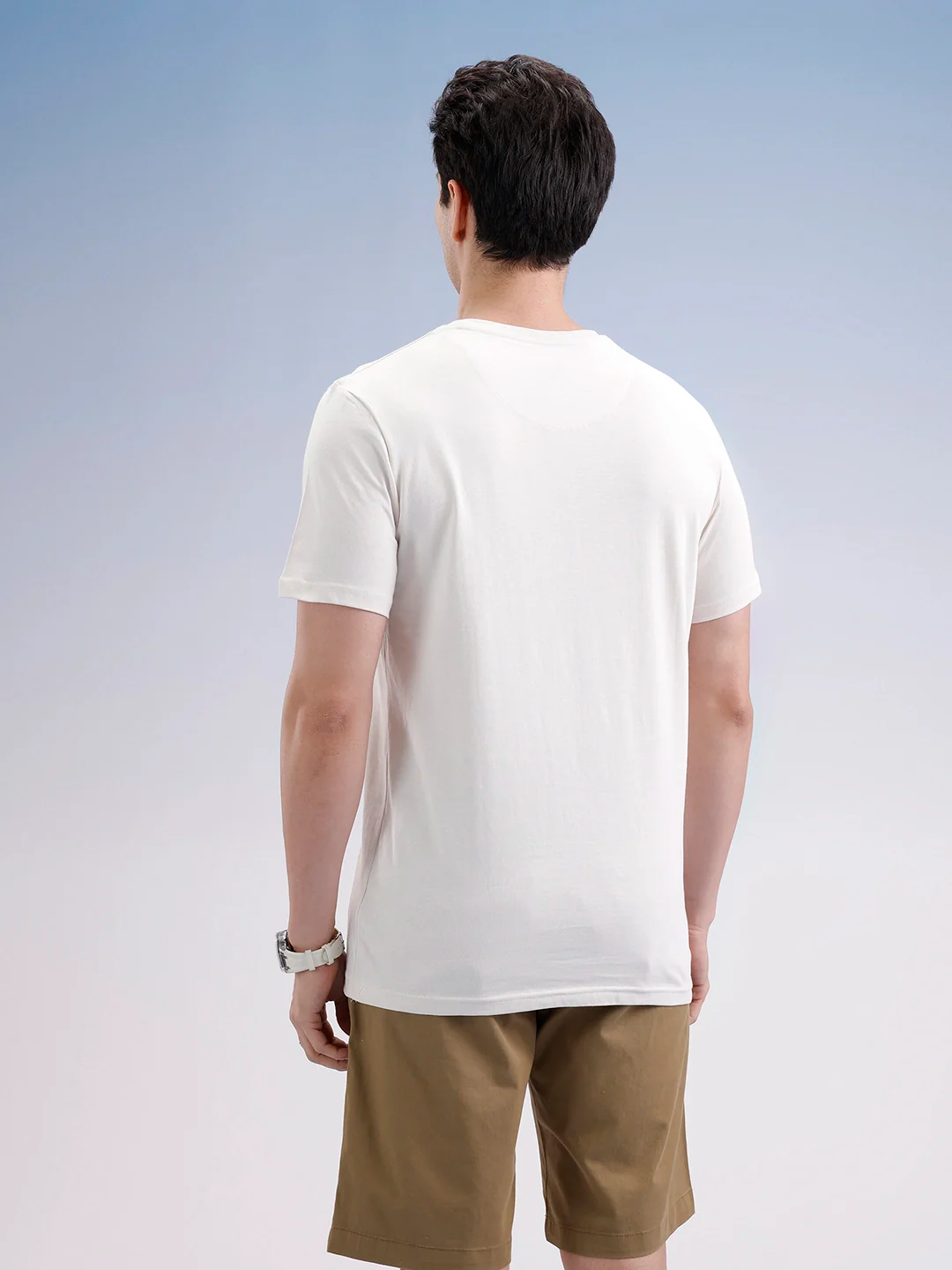 Slim Fit Classic Placement Printed T-Shirt  | Off White - Image 3