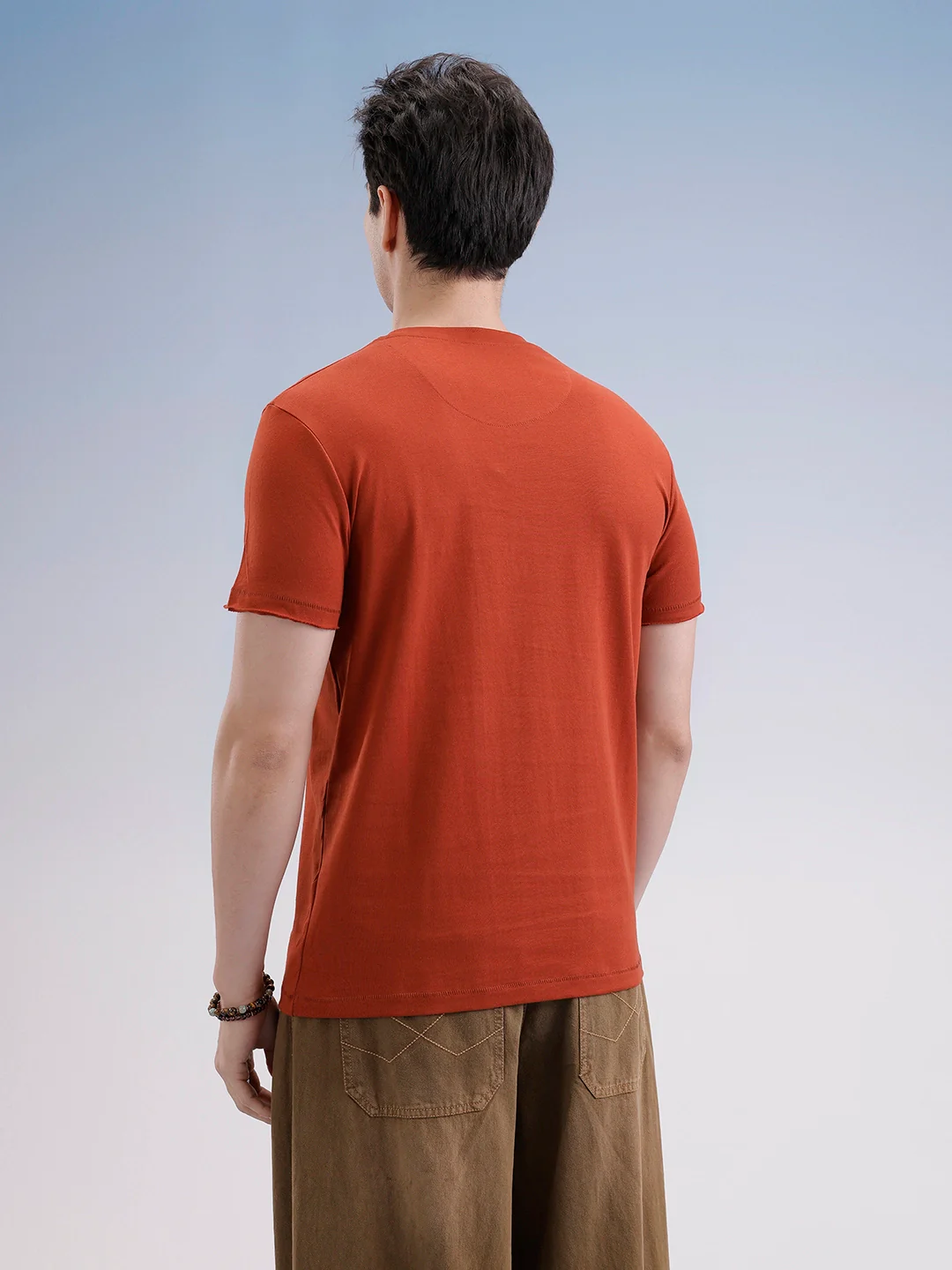 Slim Fit Classic Placement Printed T-Shirt  | Rust - Image 3