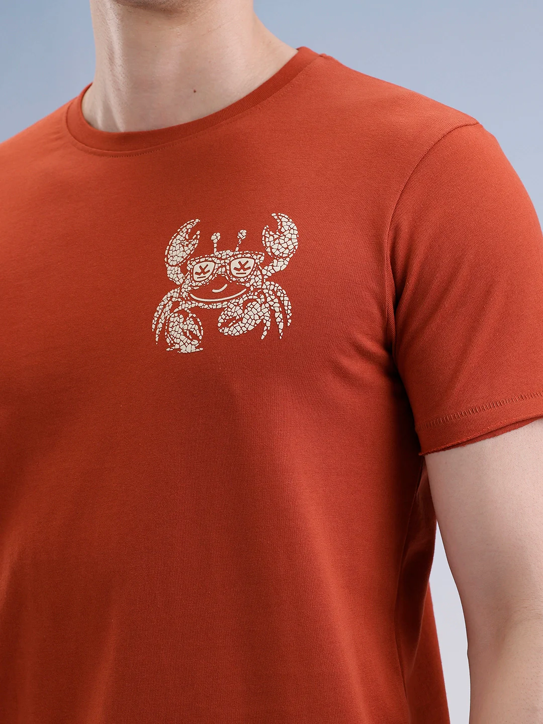 Slim Fit Classic Placement Printed T-Shirt  | Rust - Image 5
