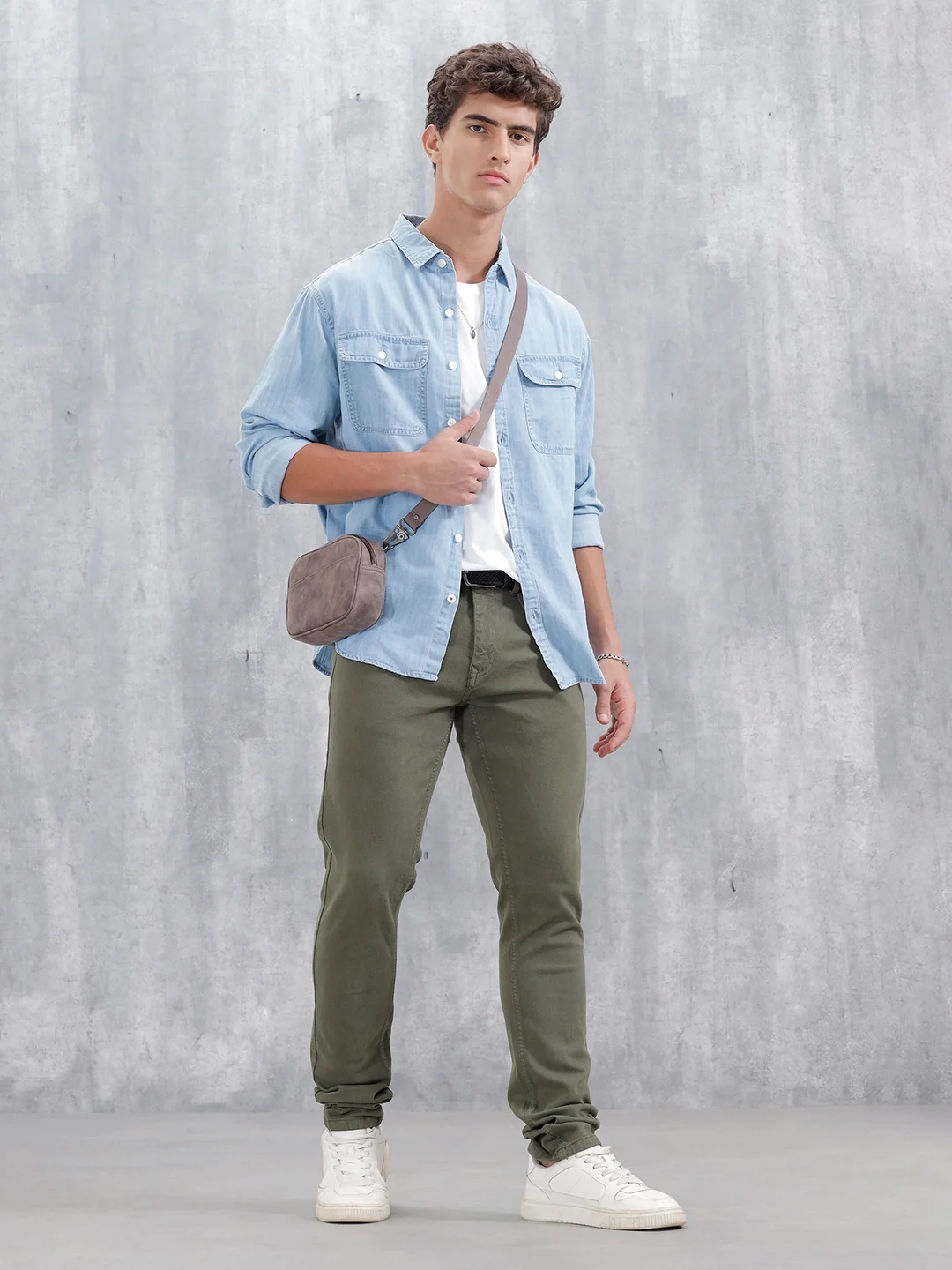 Slim Fit Colored Jeans | Olive - Image 2