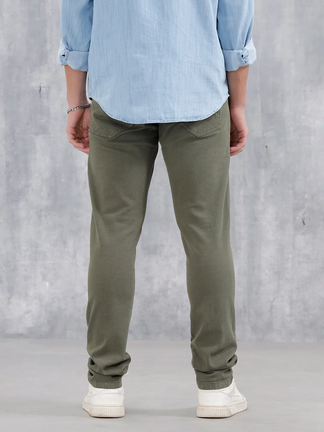 Slim Fit Colored Jeans | Olive - Image 3