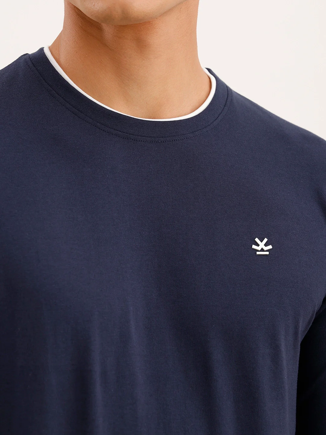Slim Fit Contrast Collar T-Shirt | Navy Blue - Image 5