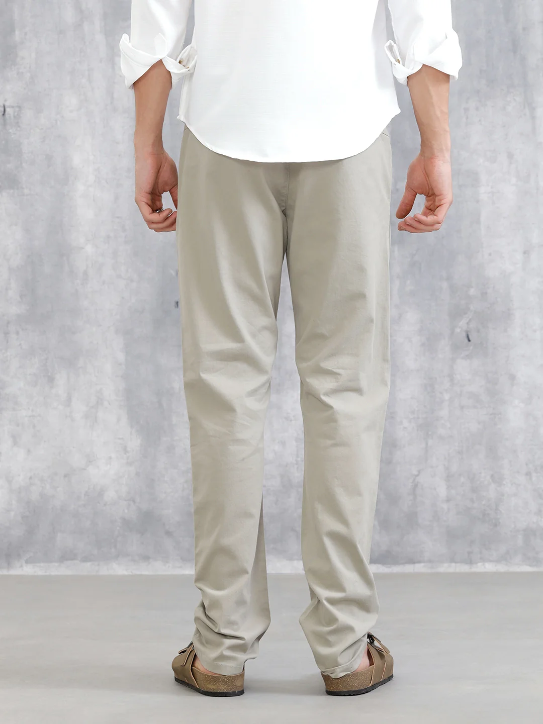 Slim Fit Cotton Clean Look Trouser| Grey - Image 3