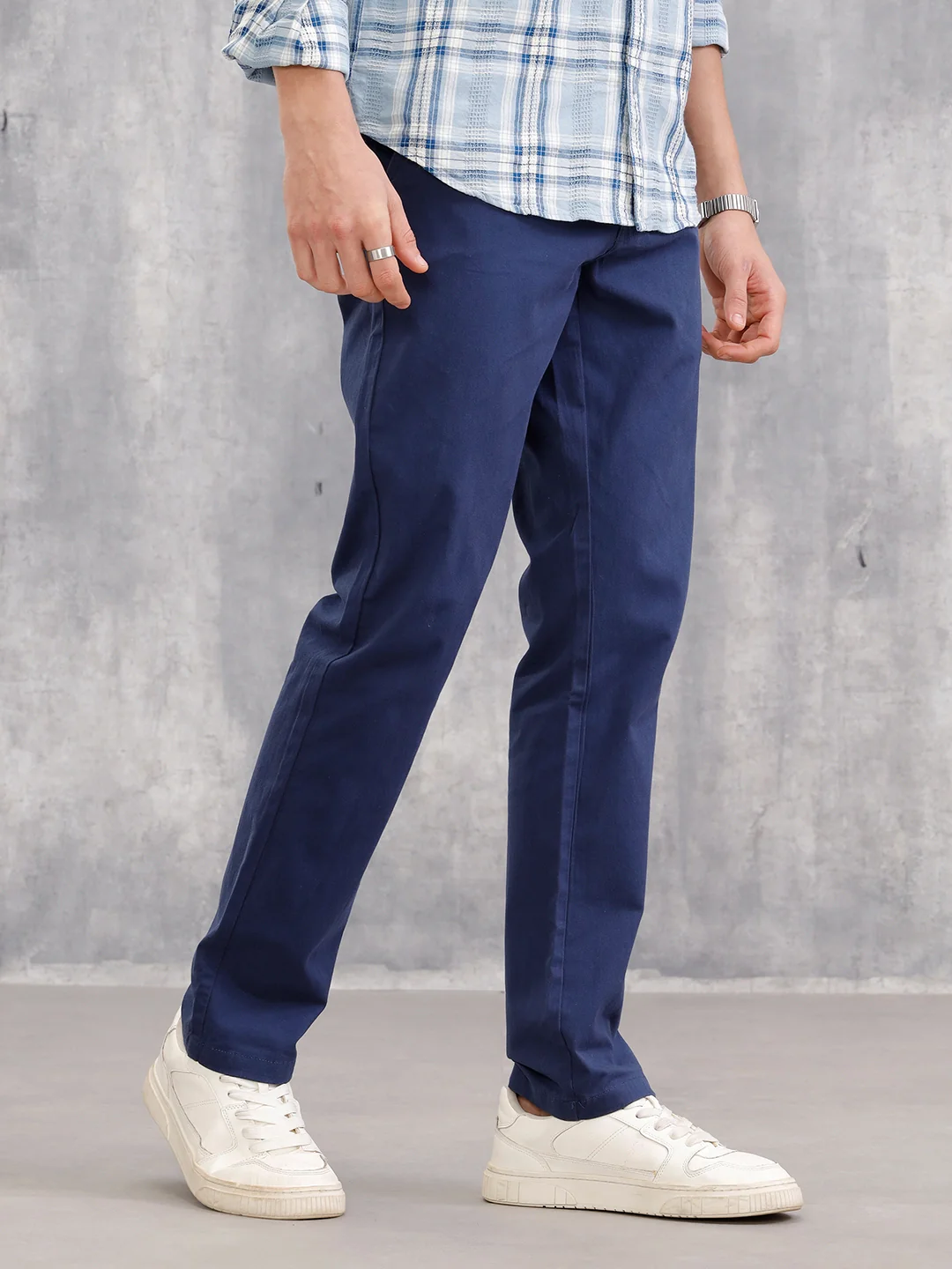 Slim Fit Cotton Stetch Chino I Blue - Image 4
