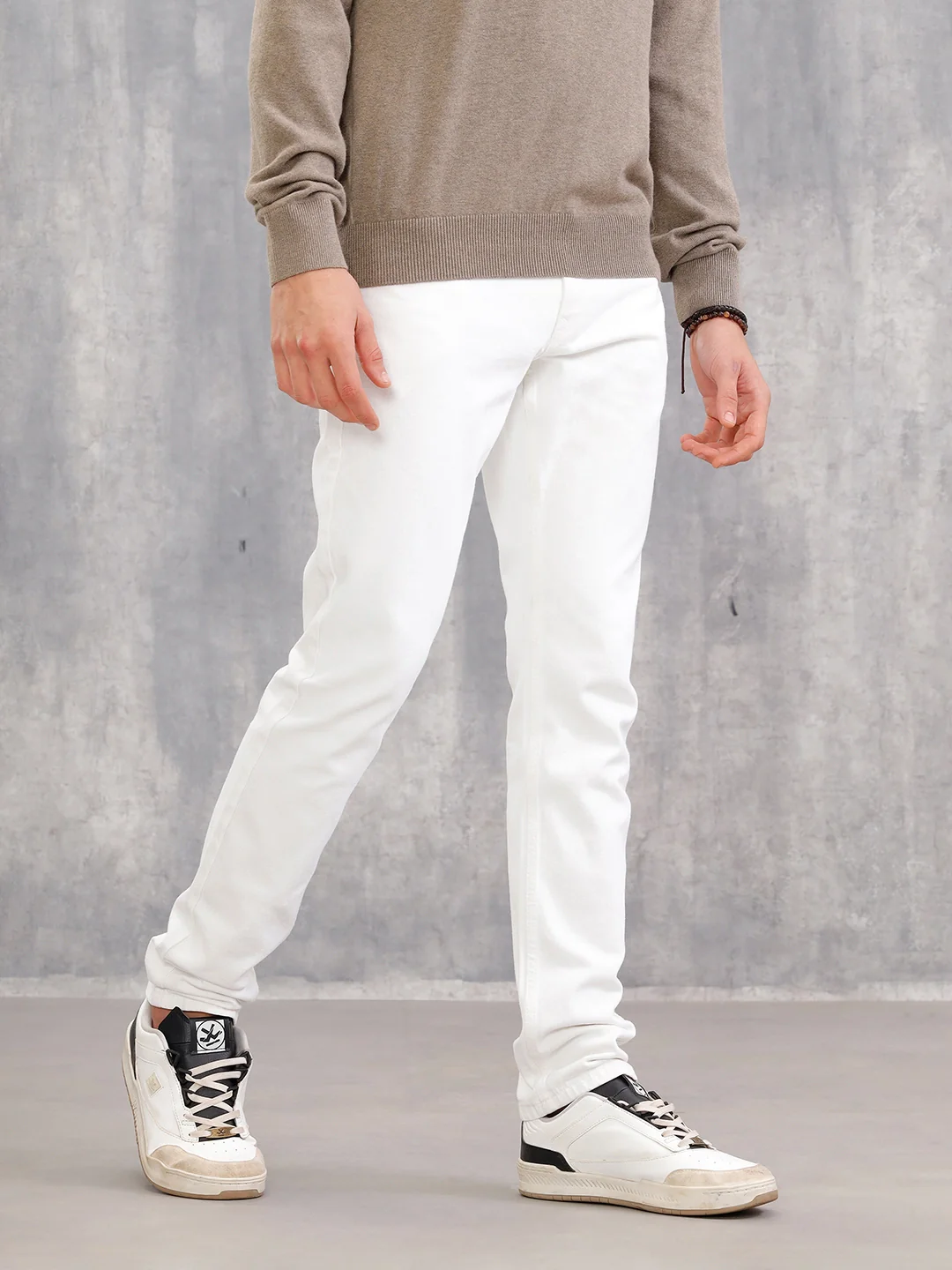Slim Fit Cotton Stretch Jeans I White - Image 4