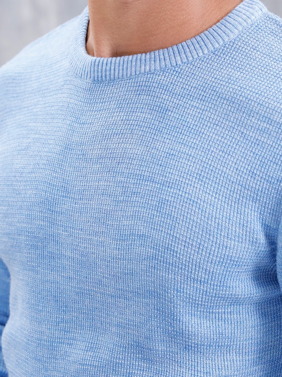 Slim Fit Crew Neck Pullover | Blue - Image 5