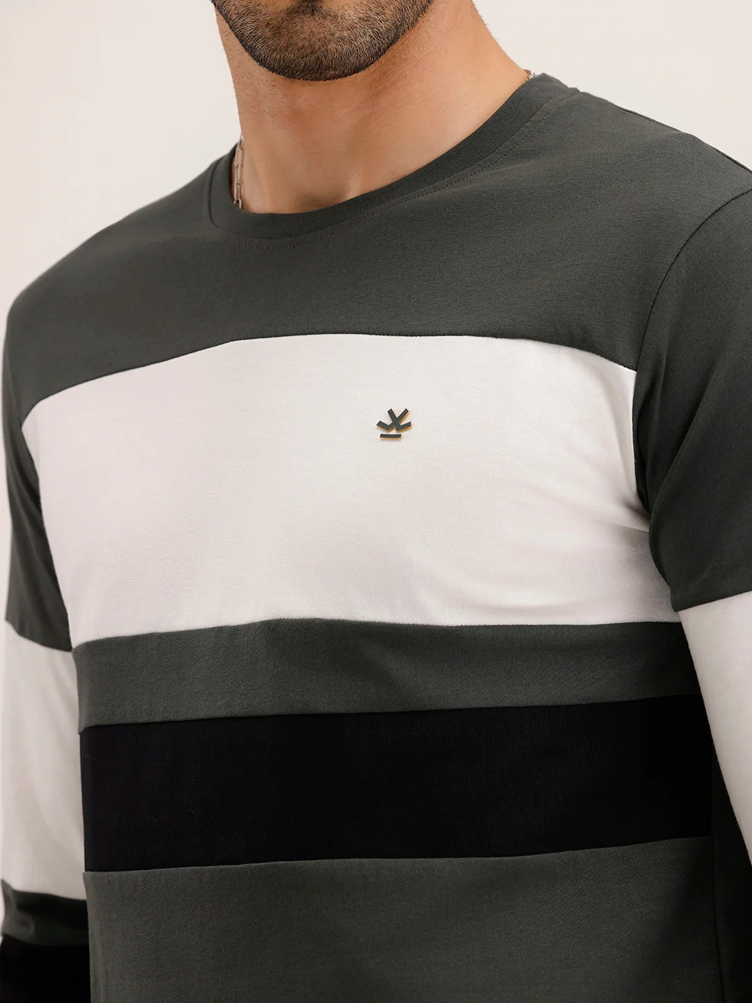 Slim Fit Cut & Sew Long Sleeved T-Shirt | Olive - Image 5