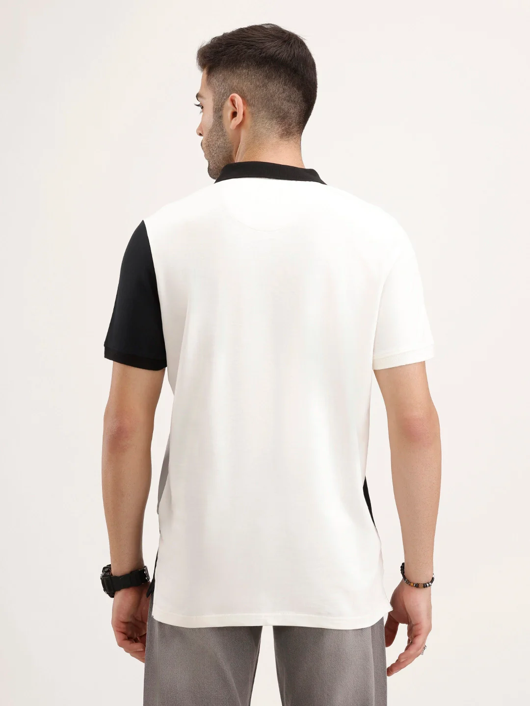 Slim Fit Cut & Sew T-Shirt | Off White - Image 3