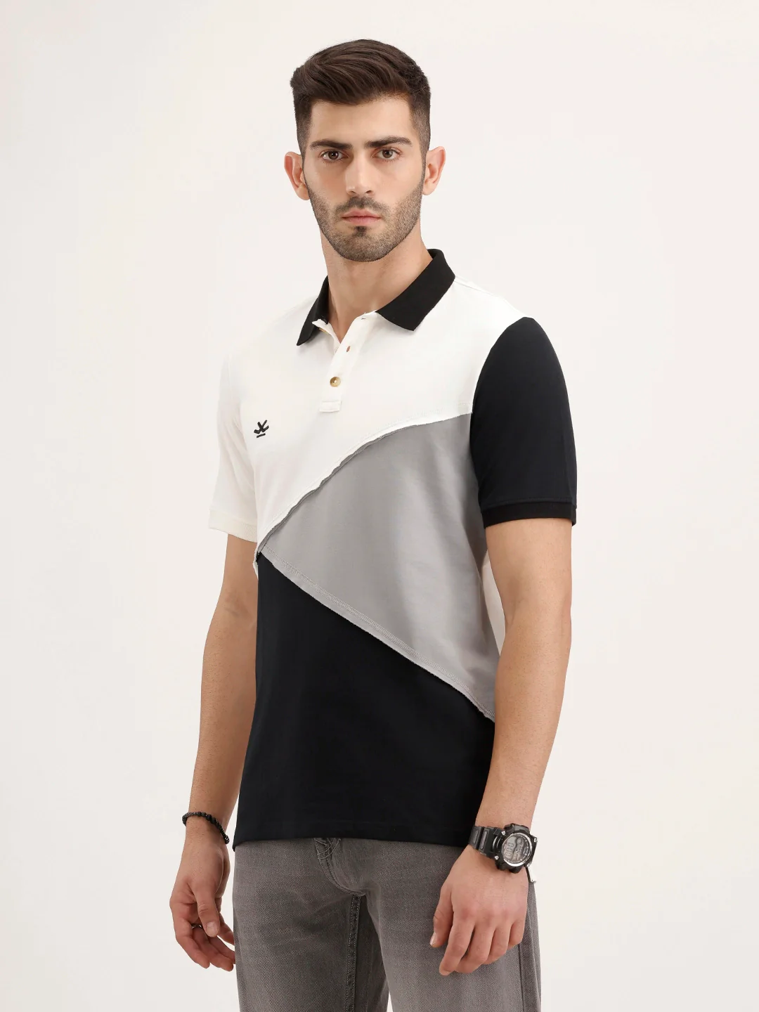 Slim Fit Cut & Sew T-Shirt | Off White - Image 4