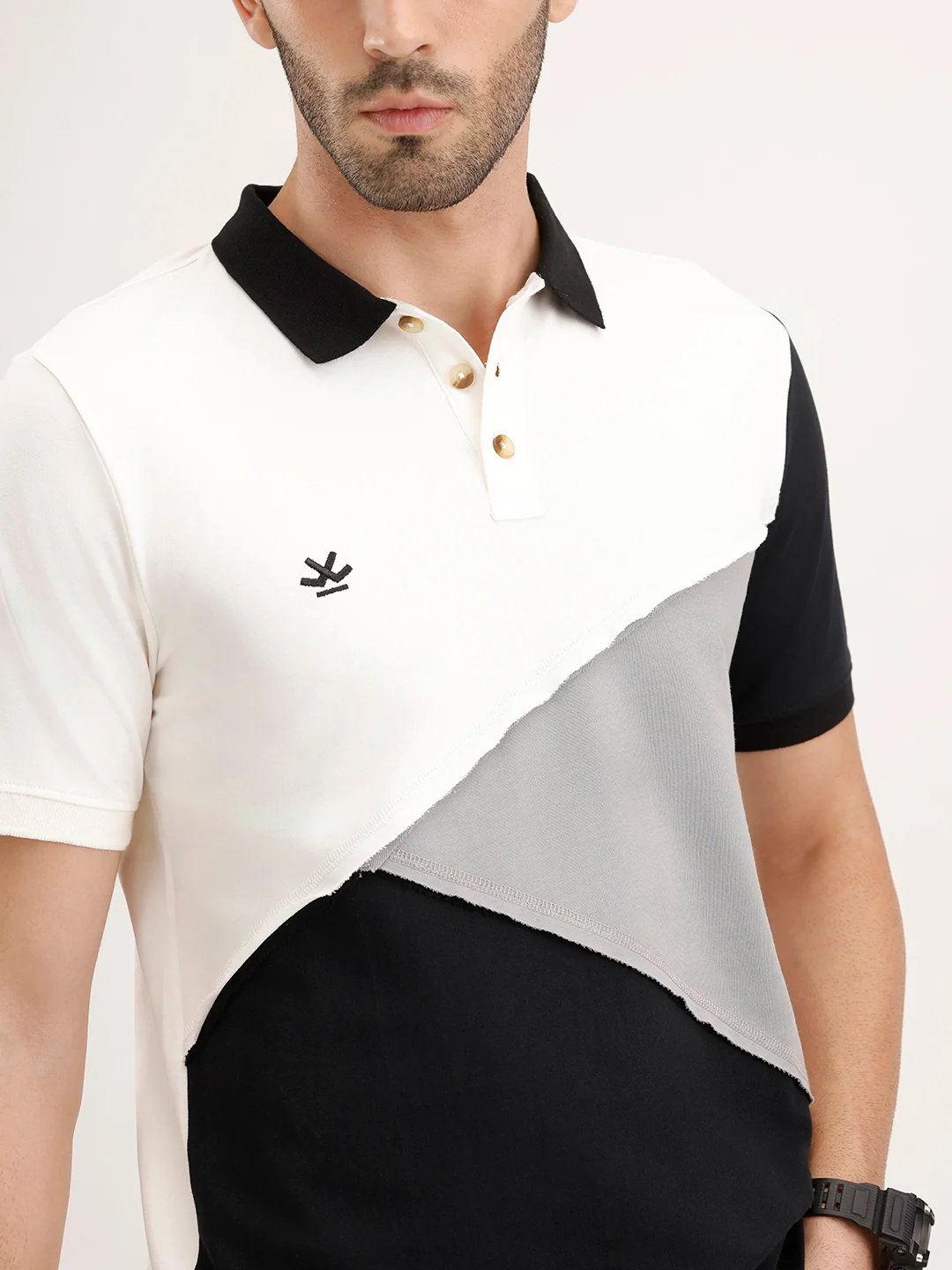Slim Fit Cut & Sew T-Shirt | Off White - Image 5