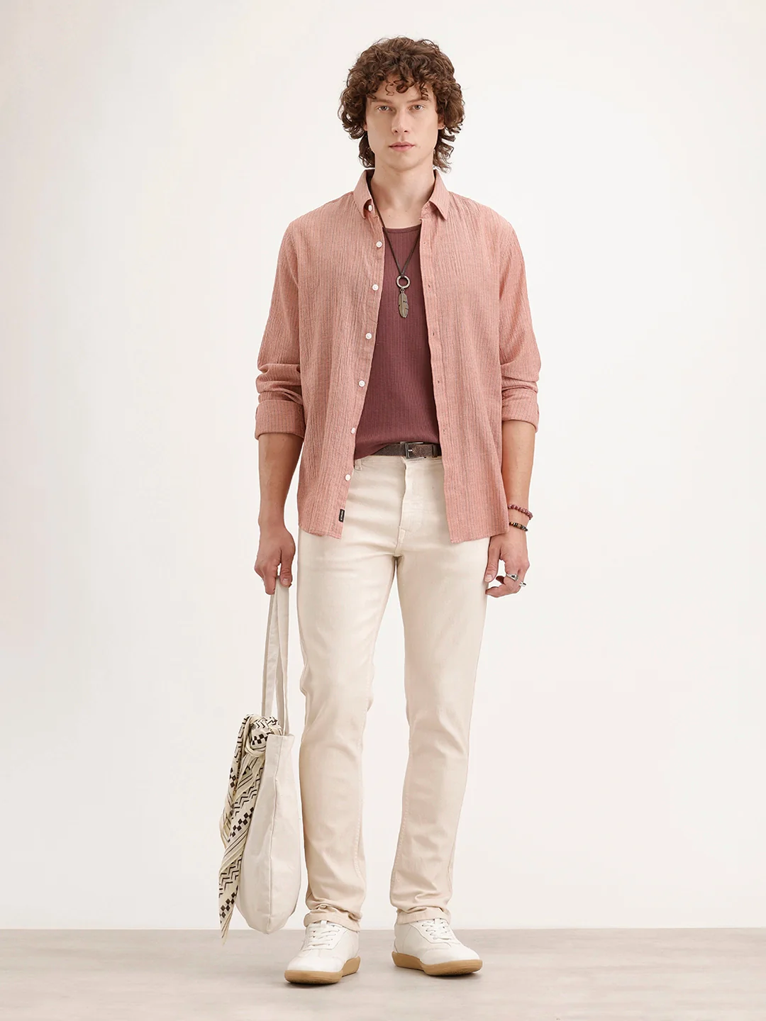 Slim Fit Denim Jeans | Beige - Image 2