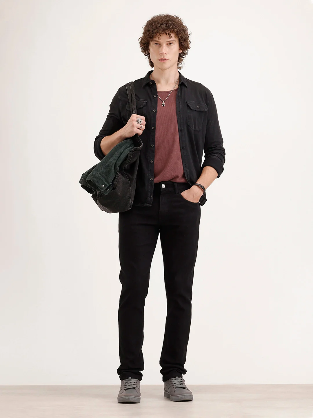 Slim Fit Denim Jeans | Black - Image 2
