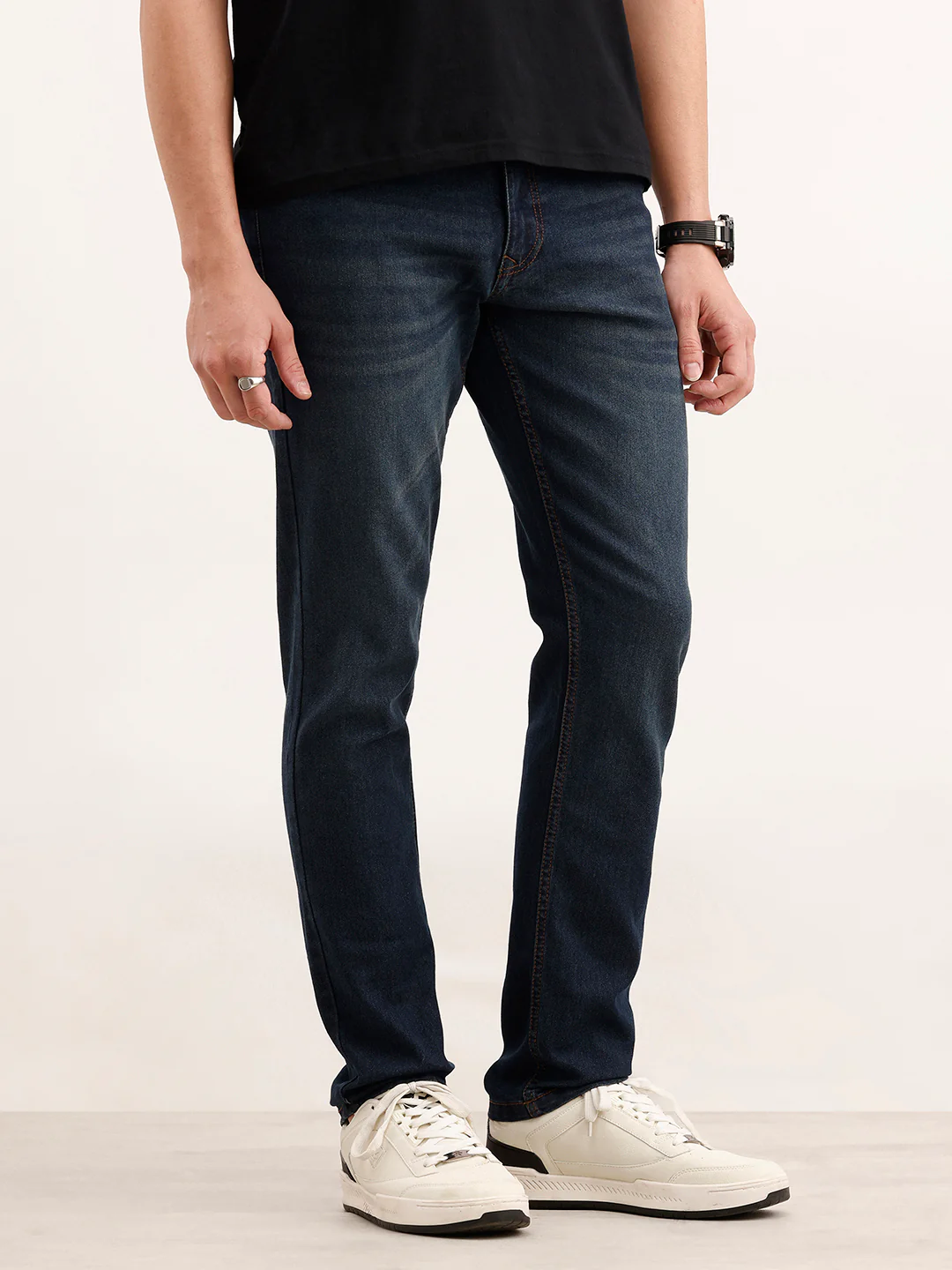 Slim Fit Denim Jeans  | Dark Blue - Image 4