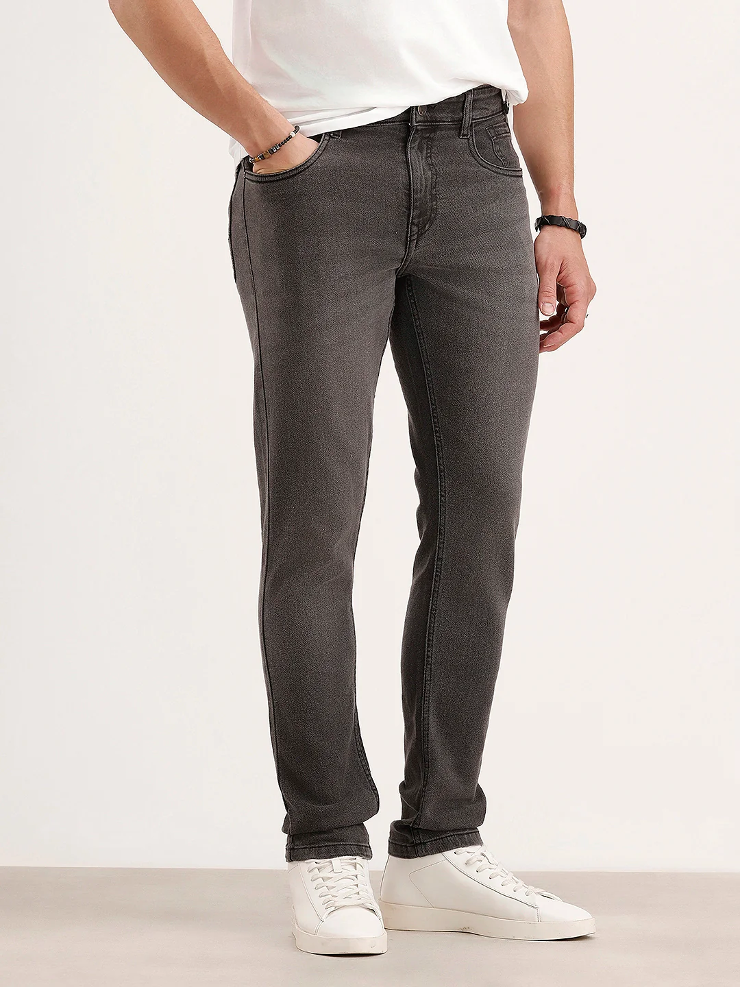 Slim Fit Denim Jeans | Dark Grey - Image 4