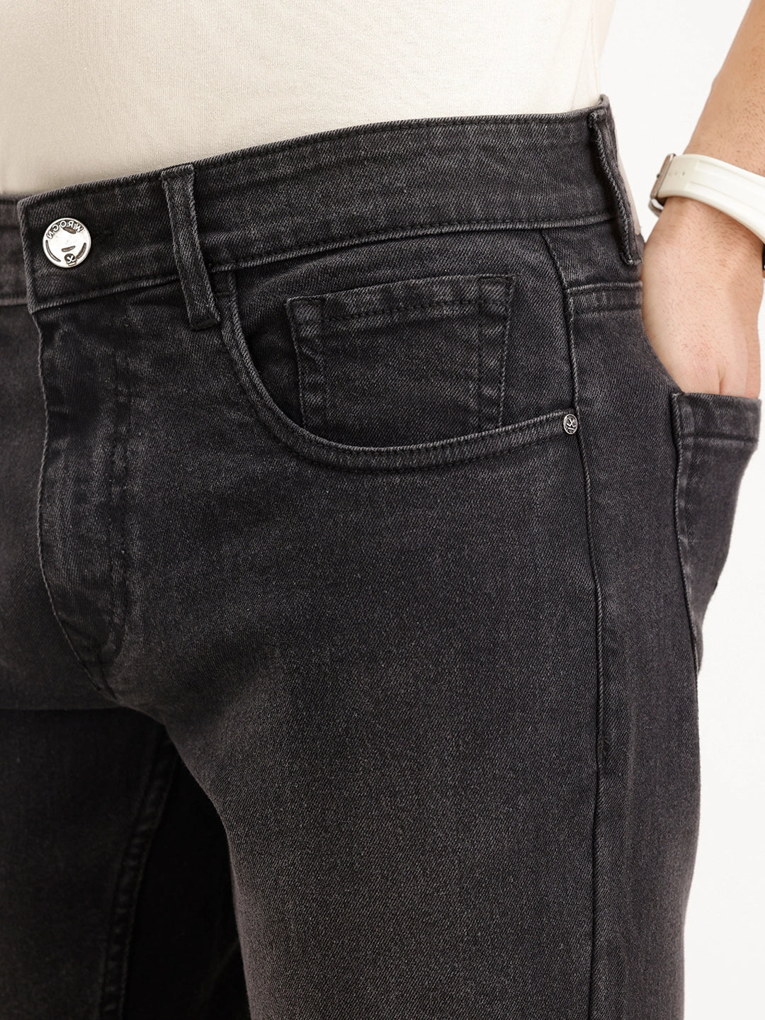 Slim Fit Denim Jeans | Dark Grey - Image 5