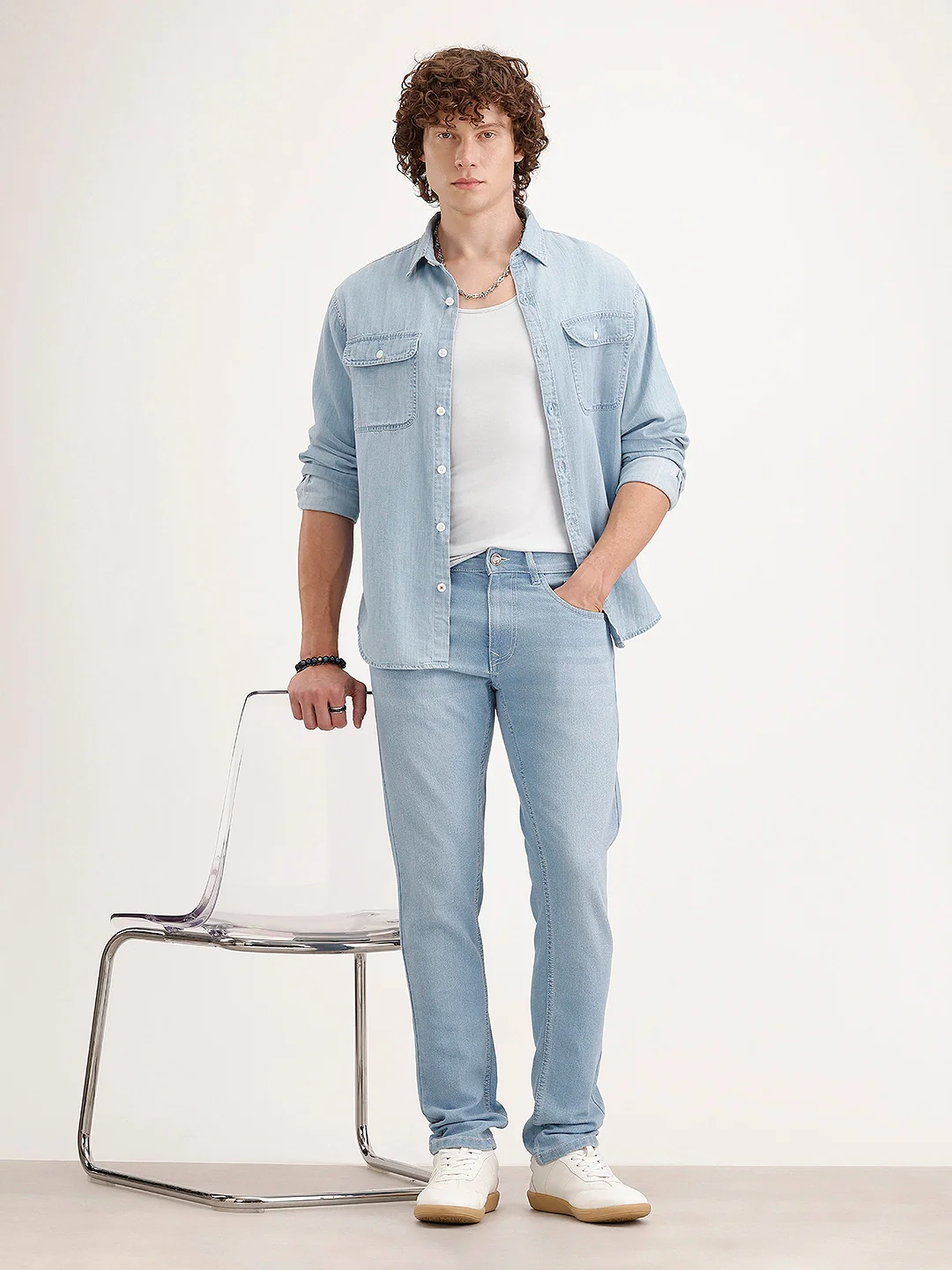 Slim Fit Denim Jeans | Light Blue - Image 2