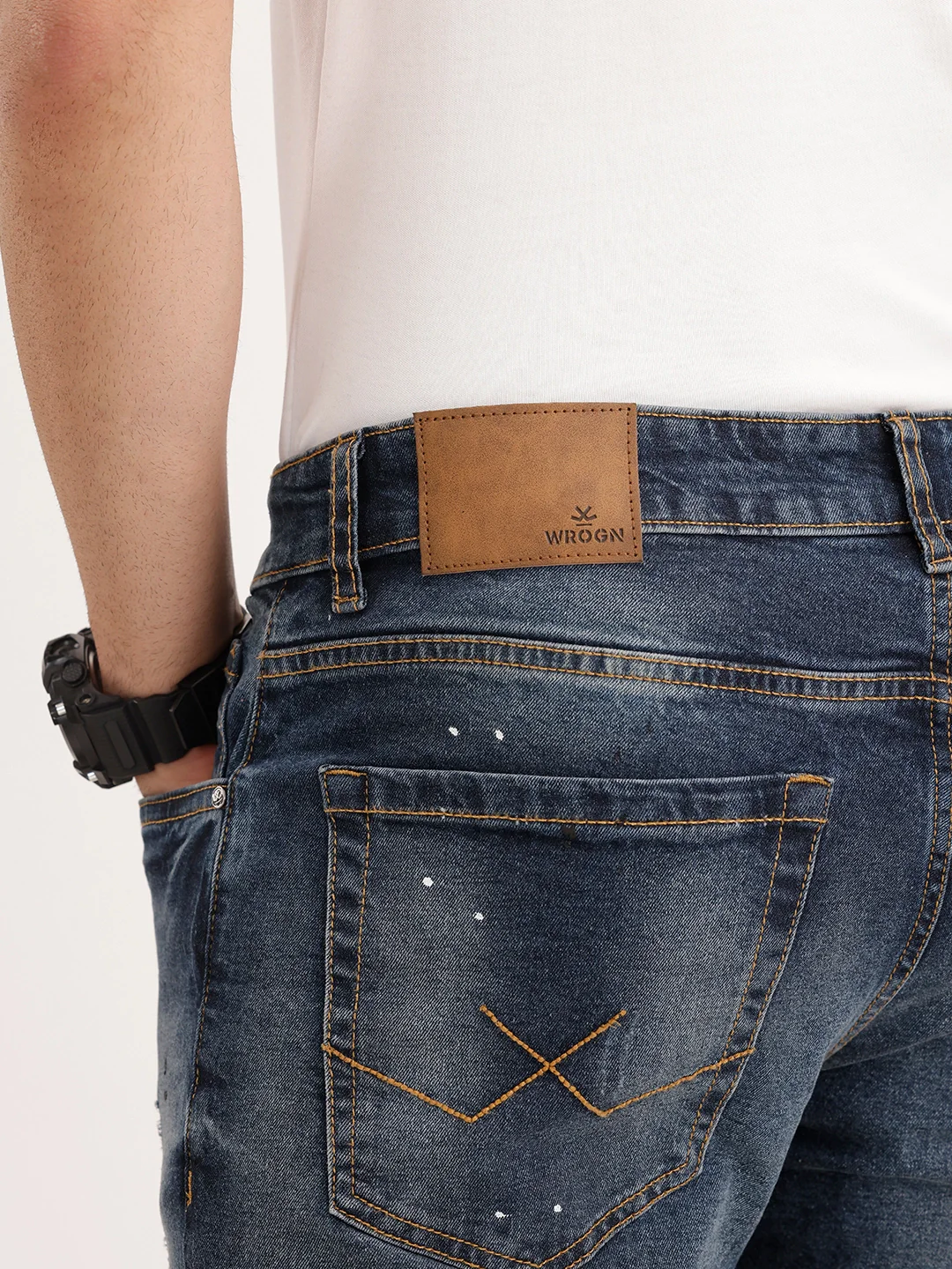 Slim Fit Distressed Denim Jeans | Blue - Image 6