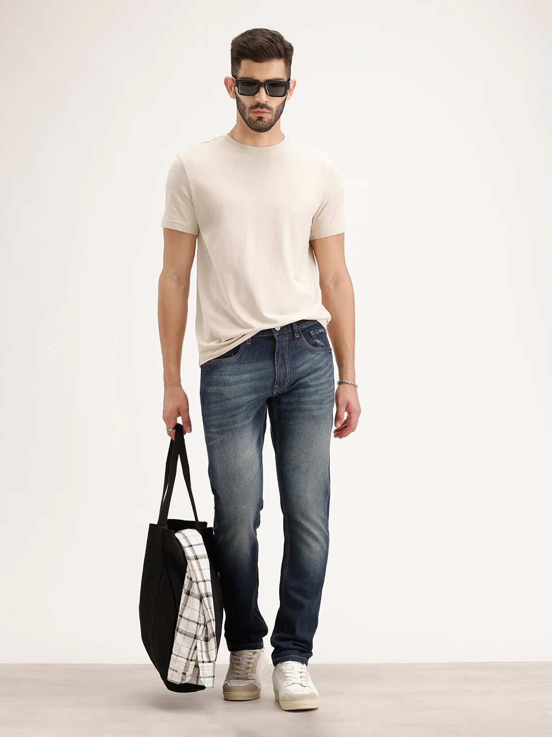Slim Fit Faded Denim Jeans | Blue - Image 2