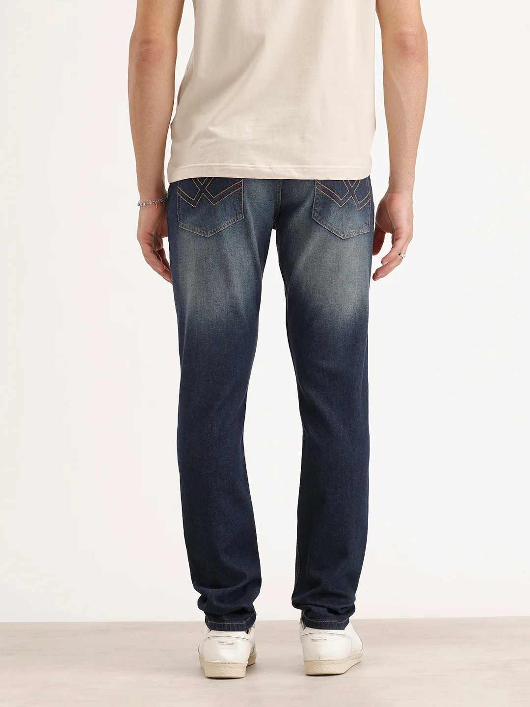 Slim Fit Faded Denim Jeans | Blue - Image 3