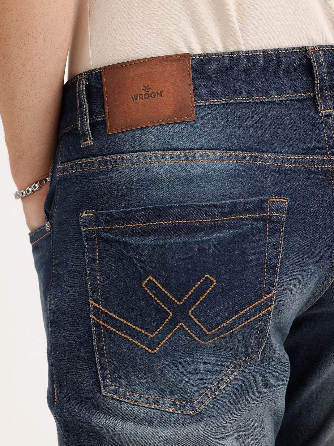 Slim Fit Faded Denim Jeans | Blue - Image 6