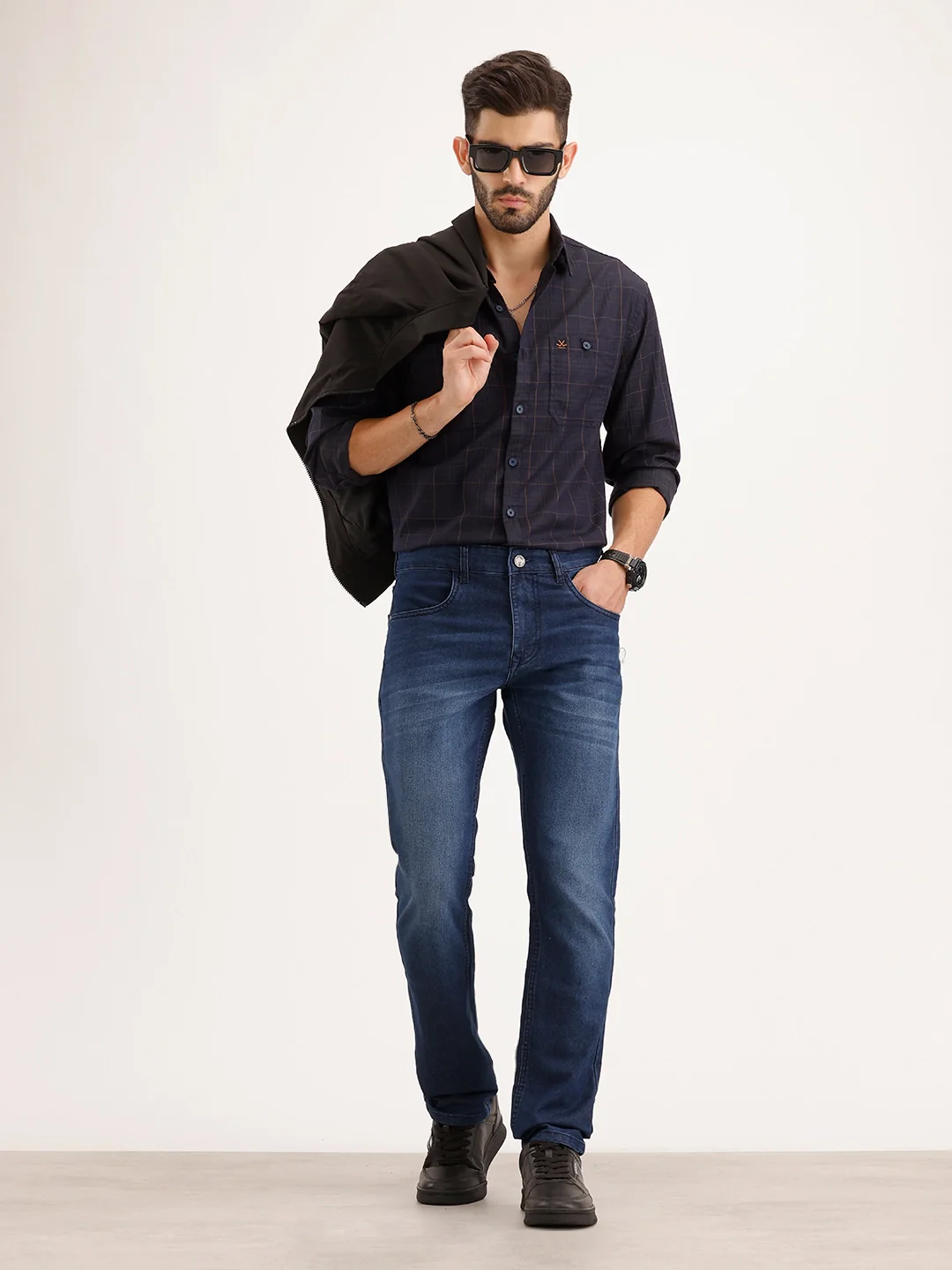 Slim Fit Faded Denim Jeans | Blue - Image 2