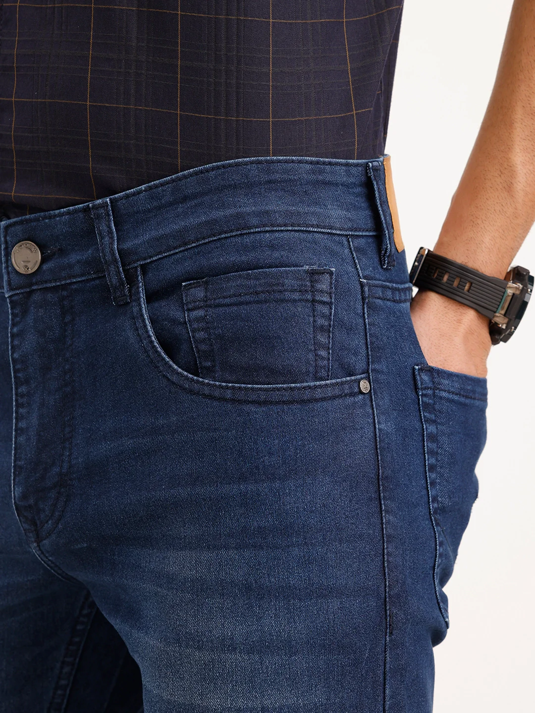 Slim Fit Faded Denim Jeans | Blue - Image 5