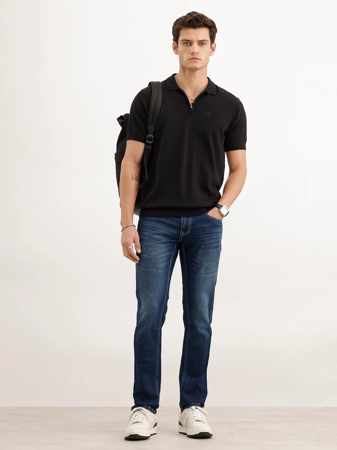 Slim Fit Faded Denim Jeans  | Blue - Image 2
