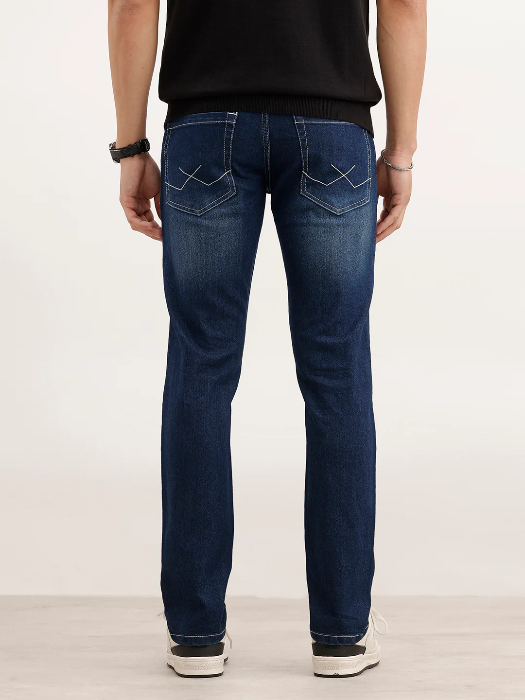 Slim Fit Faded Denim Jeans  | Blue - Image 3