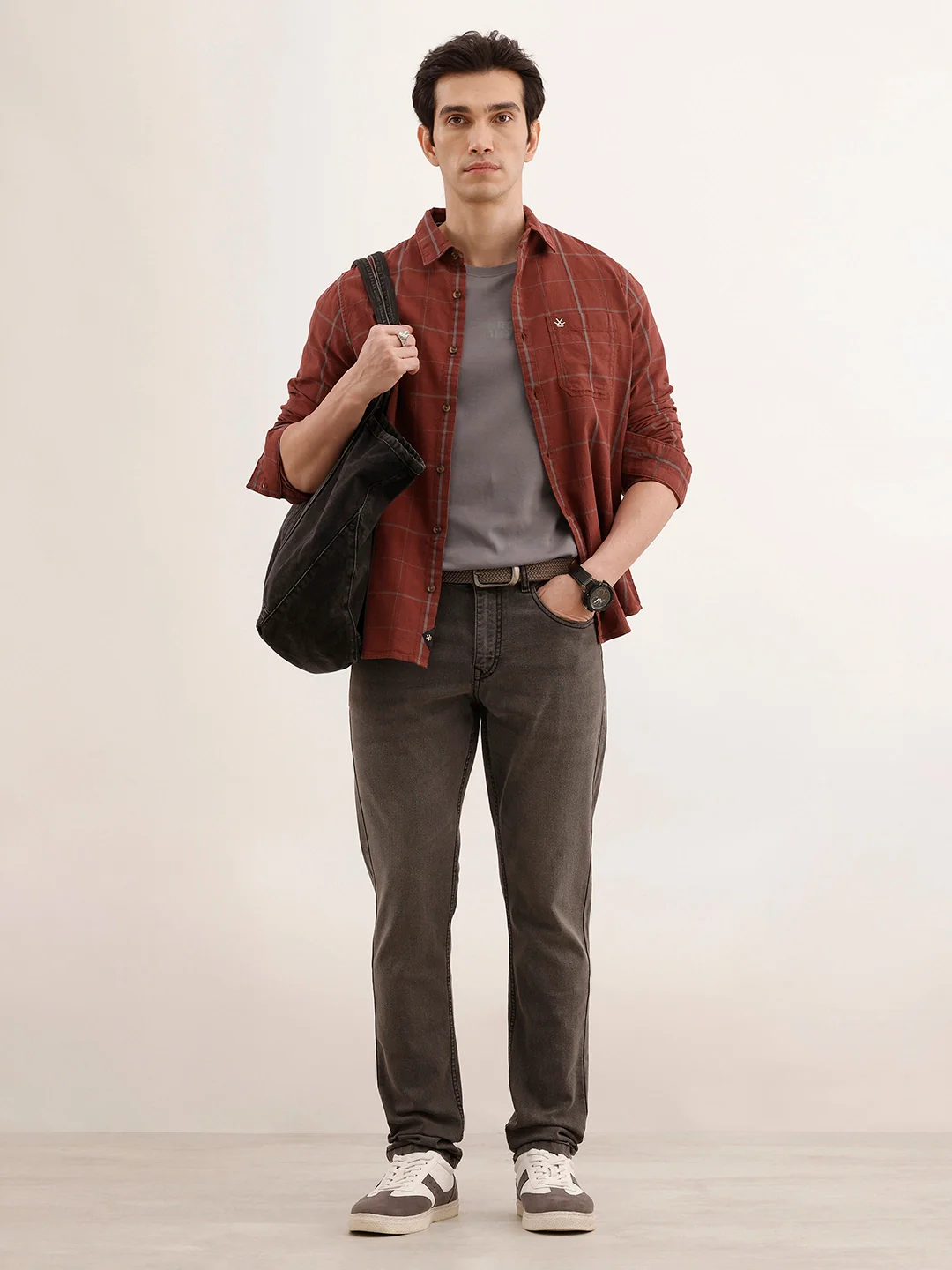 Slim Fit Faded Denim Jeans | Dark Grey - Image 2