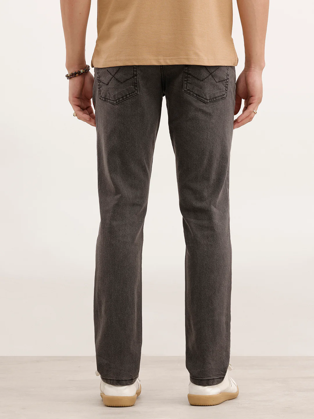 Slim Fit Faded Denim Jeans  | Dark Grey - Image 3