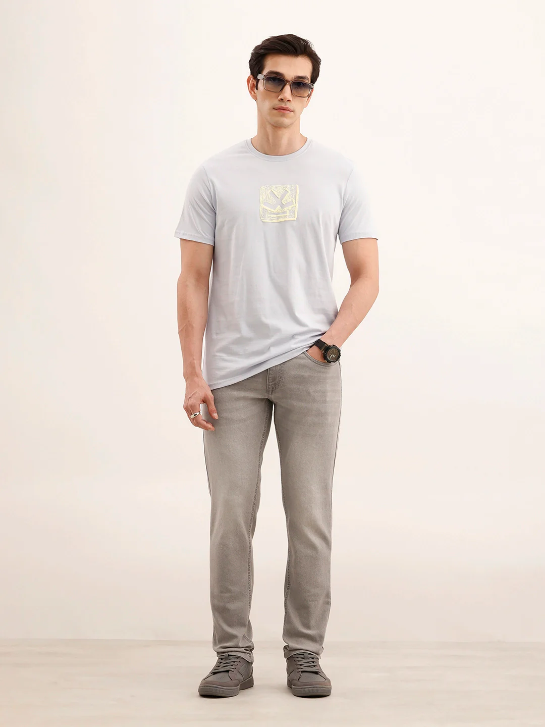 Slim Fit Faded Denim Jeans | Grey - Image 2