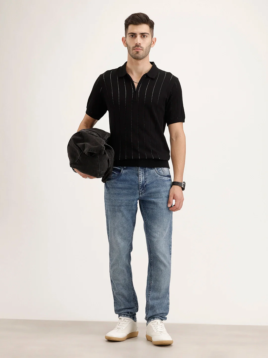 Slim Fit Faded Denim Jeans | Light Blue - Image 2