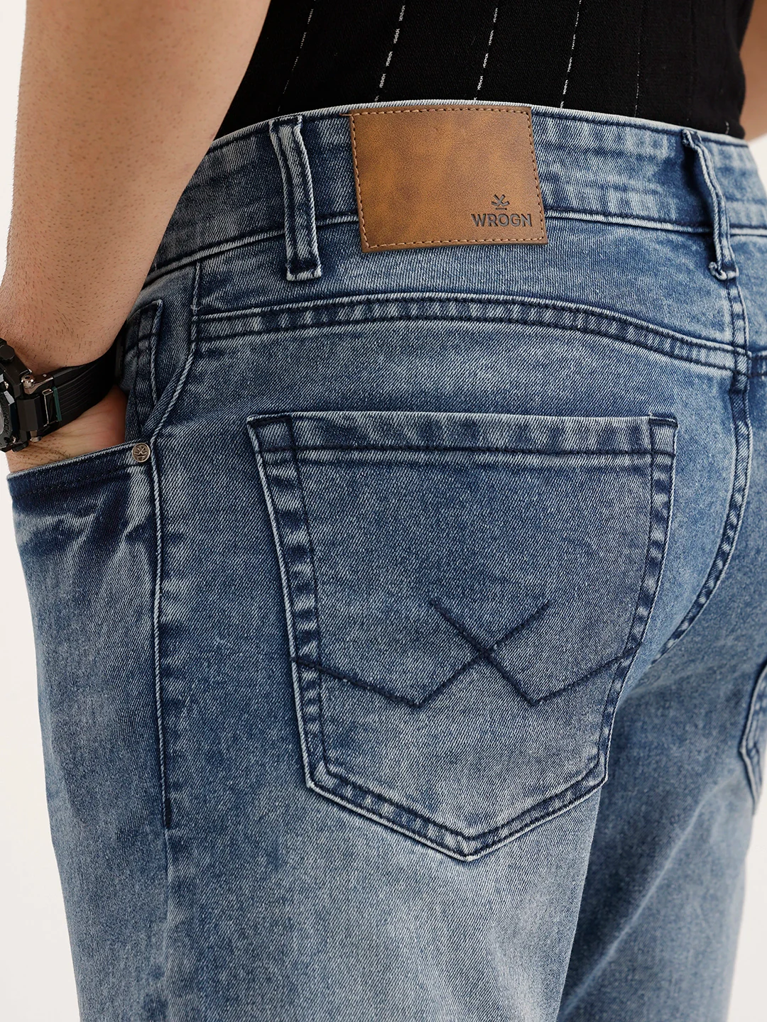 Slim Fit Faded Denim Jeans | Light Blue - Image 6